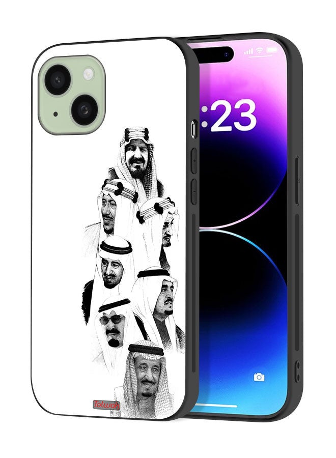 Tolwak Apple iPhone 15 Plus Protective Case Cover Saudi Kings Art B_W - Image 1