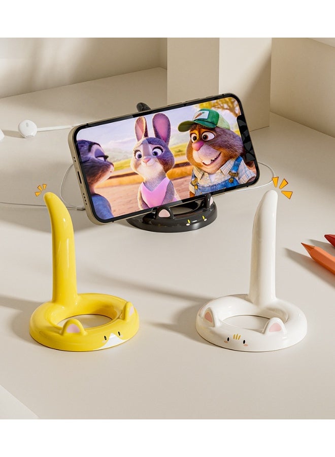 New Home Desktop Phone Stand Cartoon Cute Support Stand Tablet Stand Lazy Drama God Tool(Yellow) - Image 3