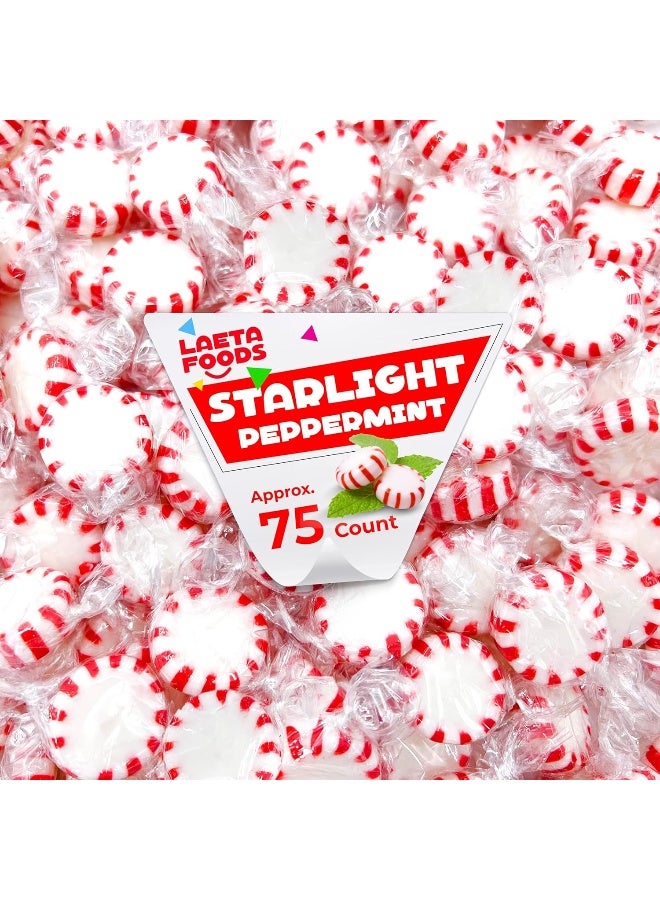 LAETAFOOD Starlight Peppermint Mints | 1 Pound Bag - Approx. 75 Count | Hard Candy | Individually Wrapped - Image 1