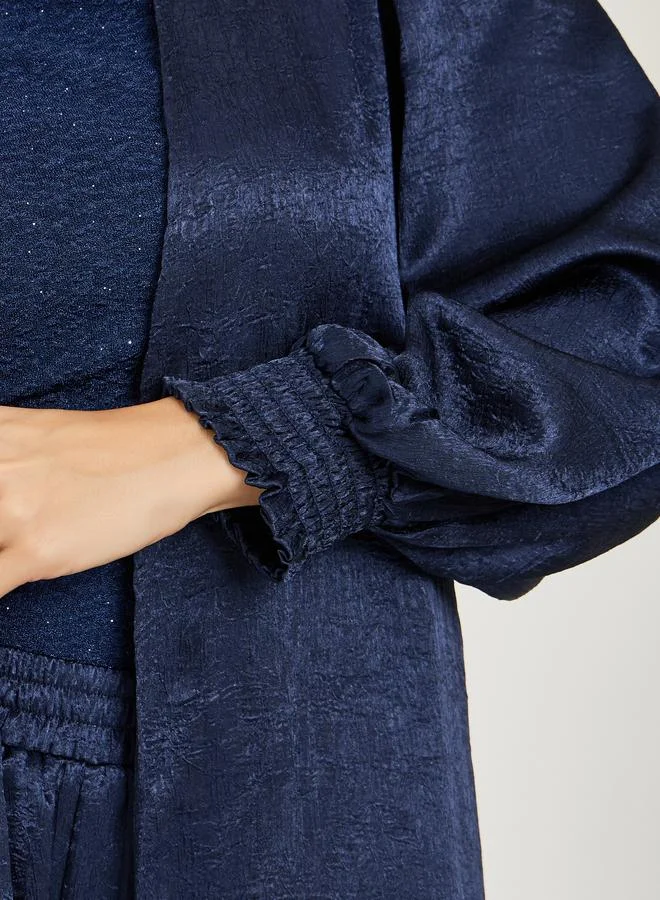 Styli Regular Fit Satin Maxi Kimono