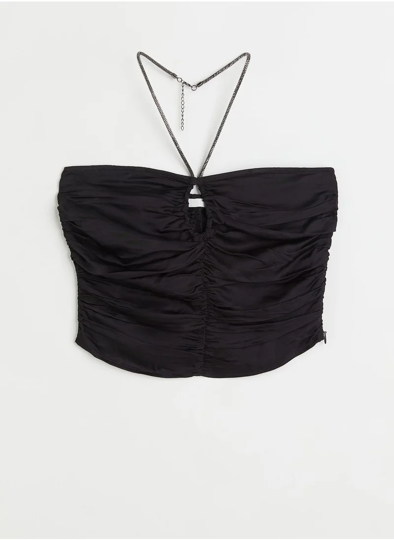 H&M Halter Neck Cut Out Crop Top