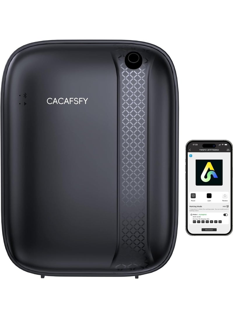 CACAFSFY Smart Essential Oil Diffuser - Waterless - Hotel & Home Fragrance Device with Bluetooth and Mobile App - Black - Image 1
