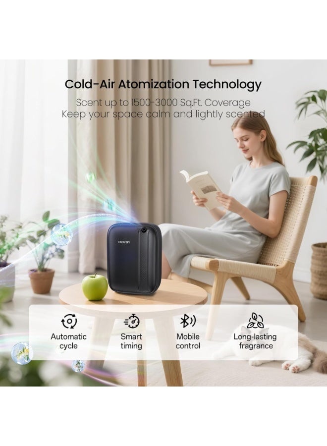 CACAFSFY Smart Essential Oil Diffuser - Waterless - Hotel & Home Fragrance Device with Bluetooth and Mobile App - Black - Image 4