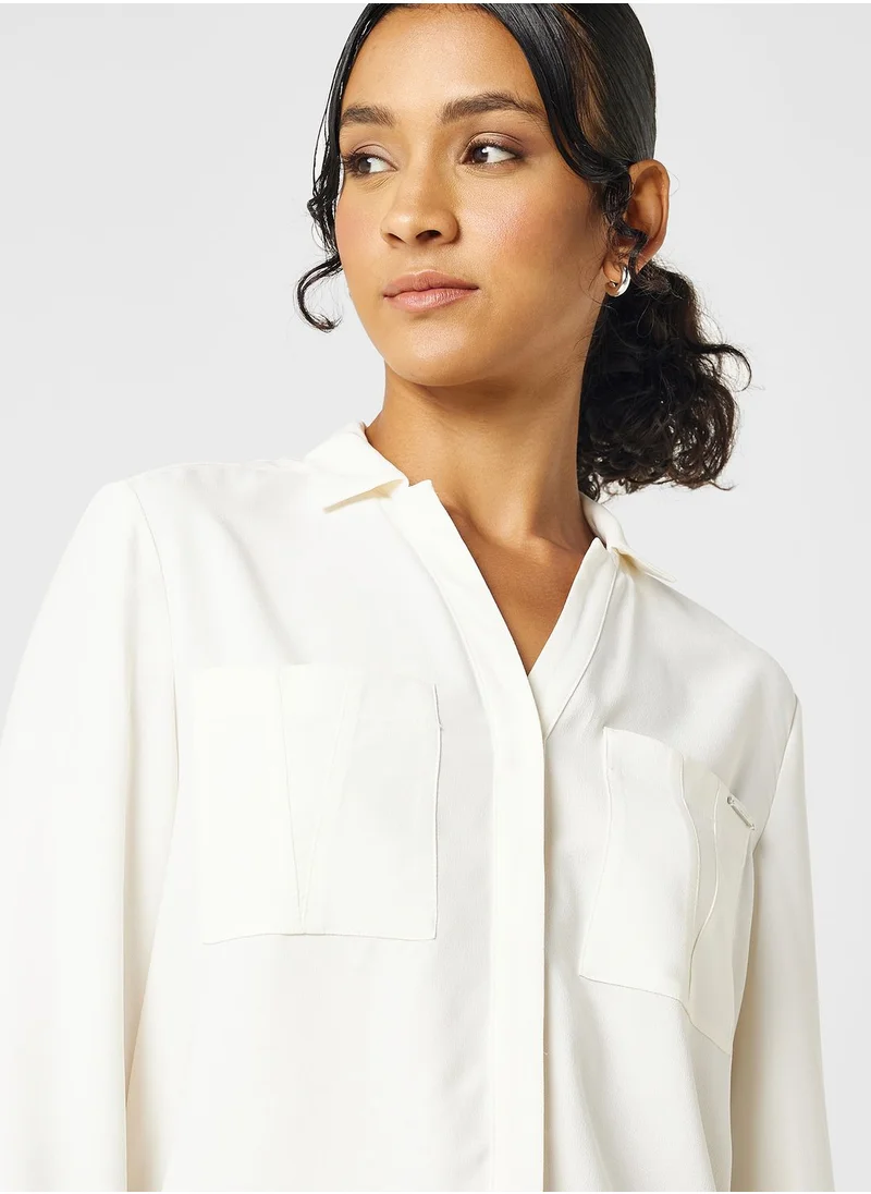 CALVIN KLEIN Button Down Pocket Detail Shirt