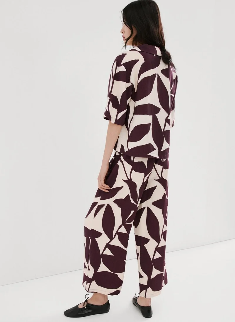 مانجو Printed straight trousers