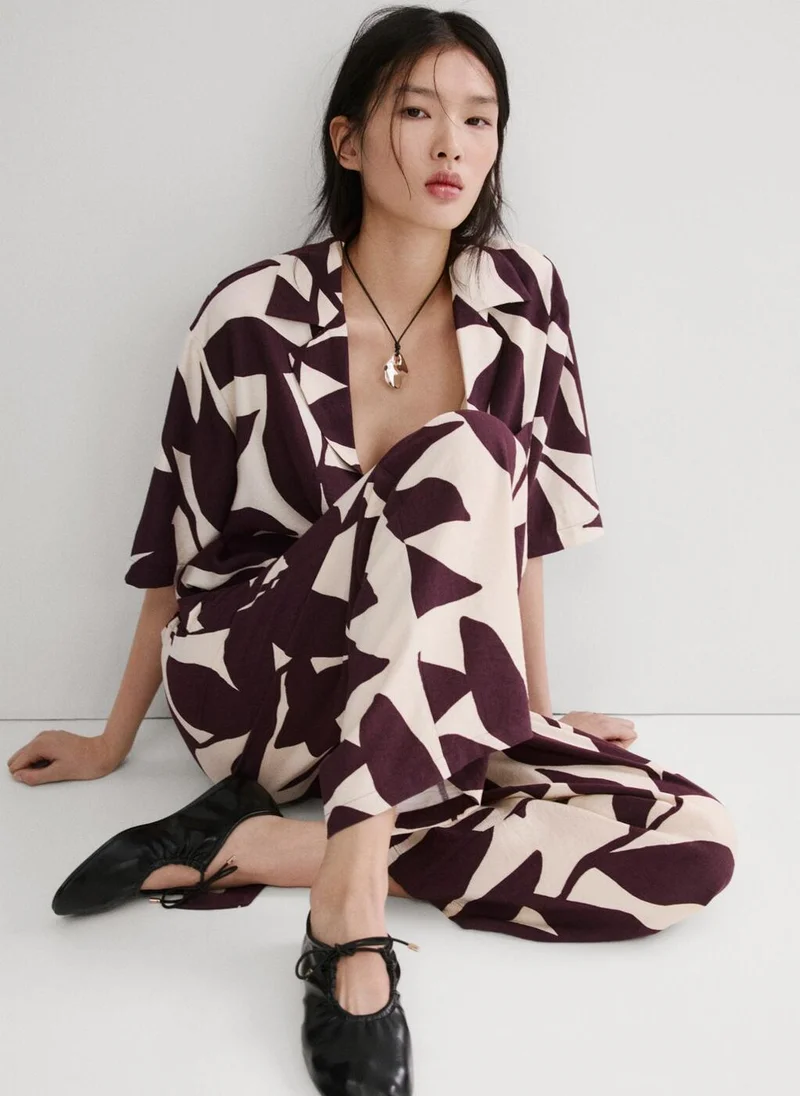 MANGO  Printed straight trousers for Women | Best Price UAE