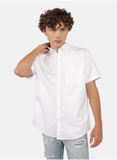 American Eagle AE Short-Sleeve Slim Fit Button-Up Shirt  - Image 1