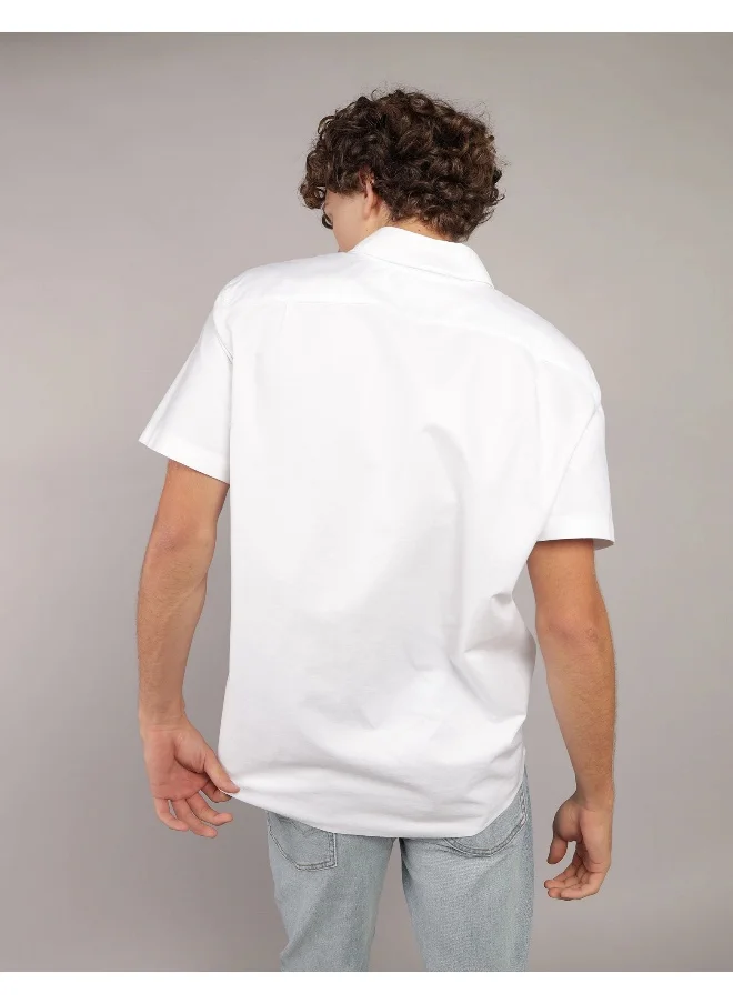 American Eagle AE Short-Sleeve Slim Fit Button-Up Shirt