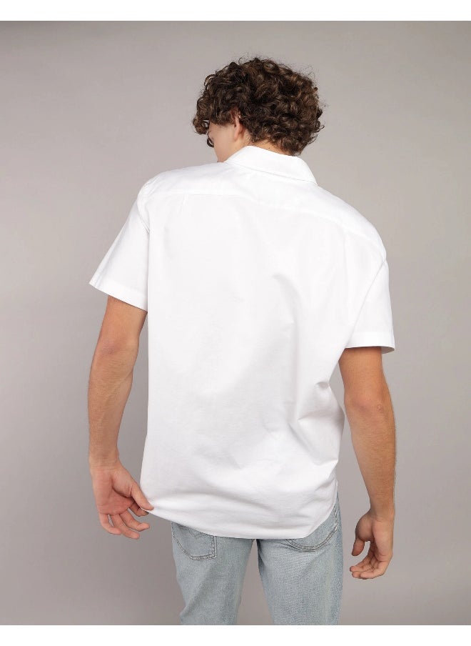 American Eagle - AE Short-Sleeve Slim Fit Button-Up Shirt - Image 1