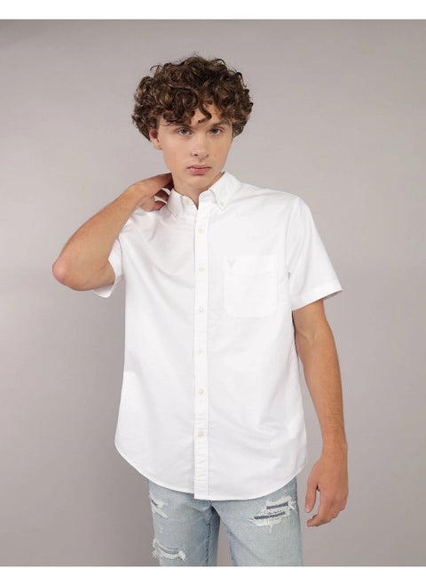 AE Short-Sleeve Slim Fit Button-Up Shirt