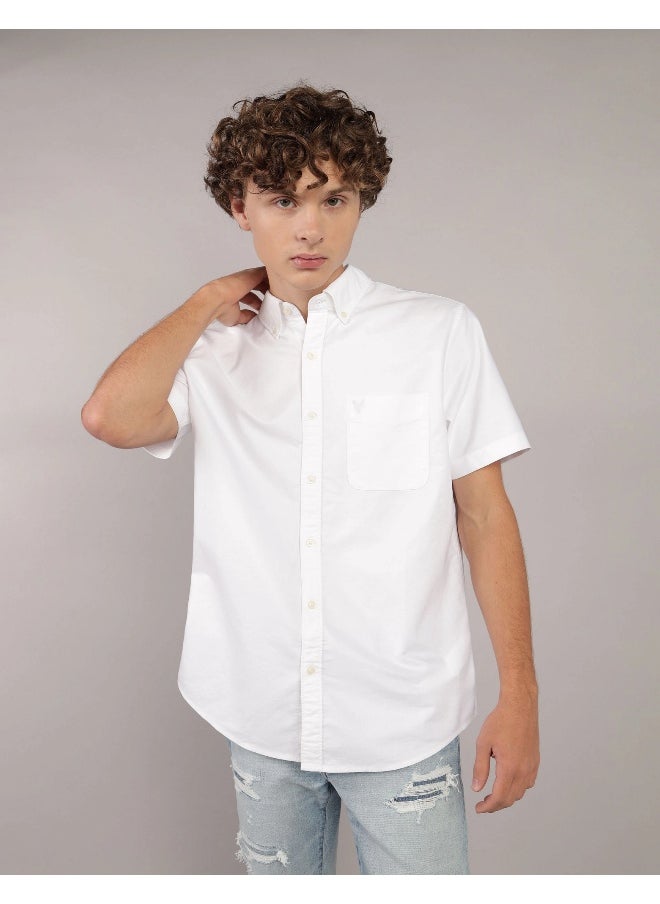 American Eagle - AE Short-Sleeve Slim Fit Button-Up Shirt - Image 1