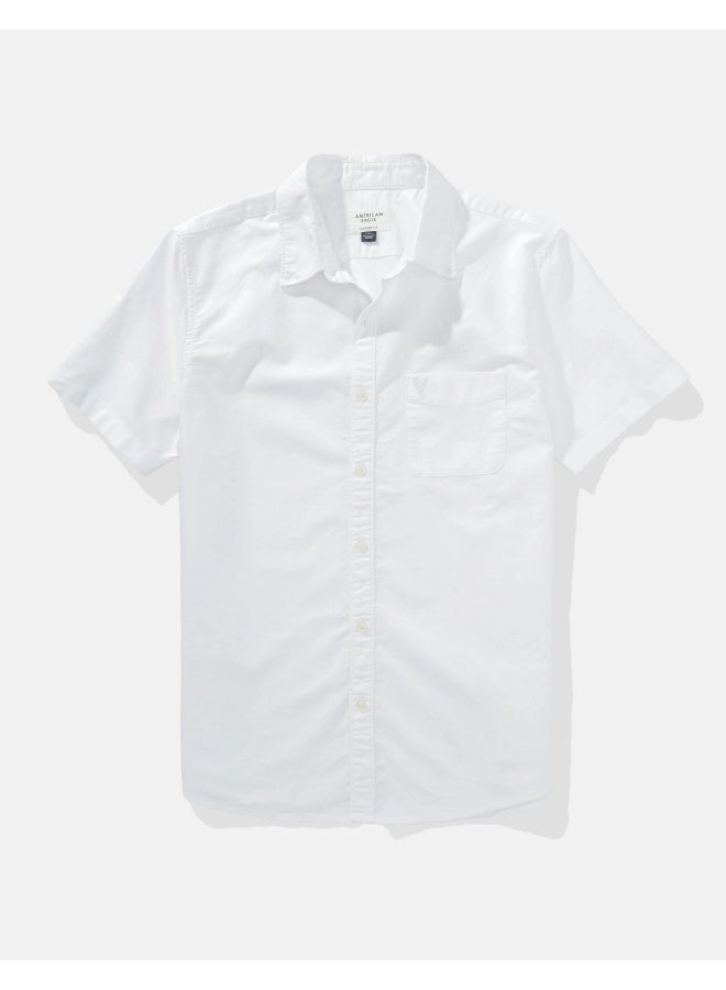 American Eagle AE Short-Sleeve Slim Fit Button-Up Shirt  - Image 4