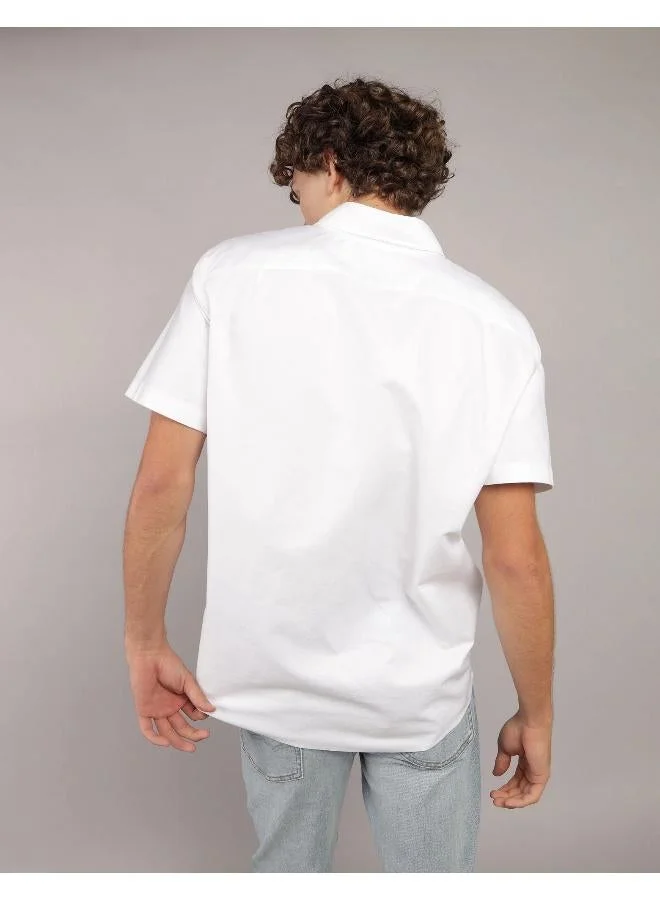 American Eagle AE Short-Sleeve Slim Fit Button-Up Shirt