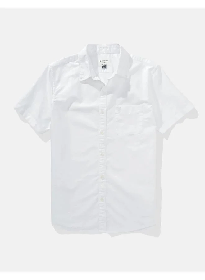 American Eagle AE Short-Sleeve Slim Fit Button-Up Shirt
