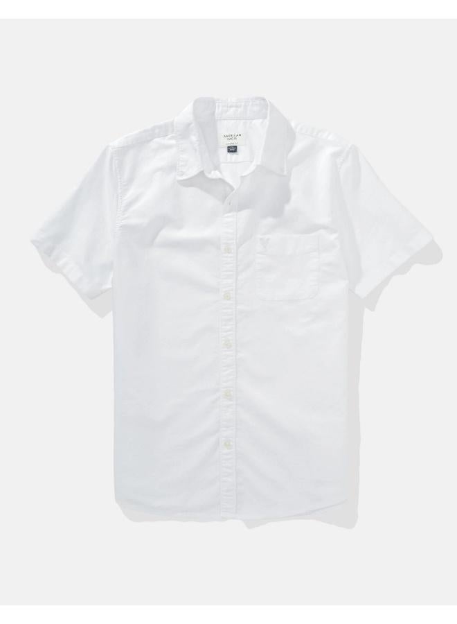 American Eagle AE Short-Sleeve Slim Fit Button-Up Shirt - Image 3