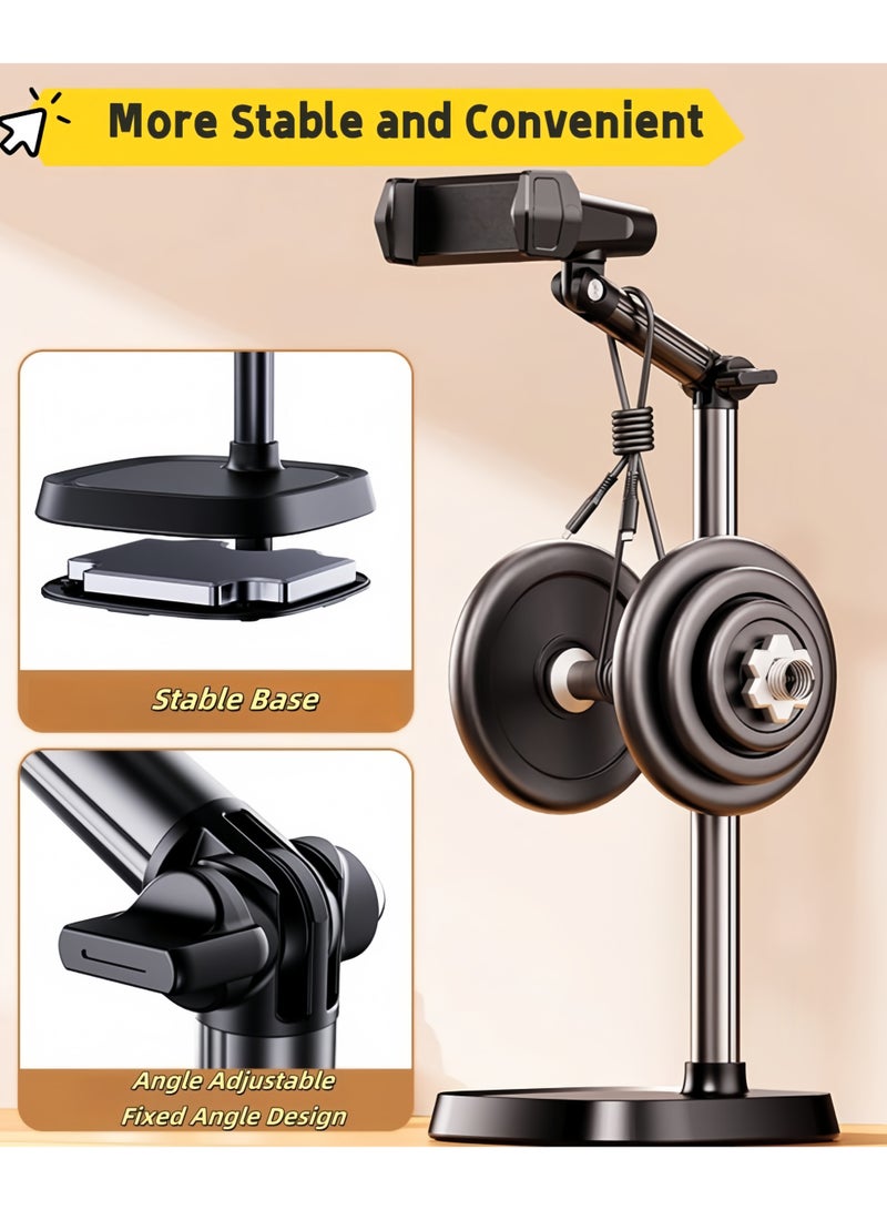 Adjustable Height Phone Stand - Suitable for Office and Home, 30-45cm Adjustable Height, 360-degree Rotating Viewing Angle, Adjustable Support Arm - Image 4