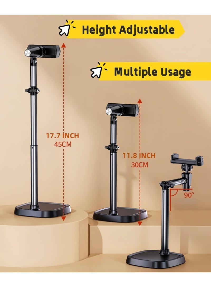 Adjustable Height Phone Stand - Suitable for Office and Home, 30-45cm Adjustable Height, 360-degree Rotating Viewing Angle, Adjustable Support Arm - Image 3