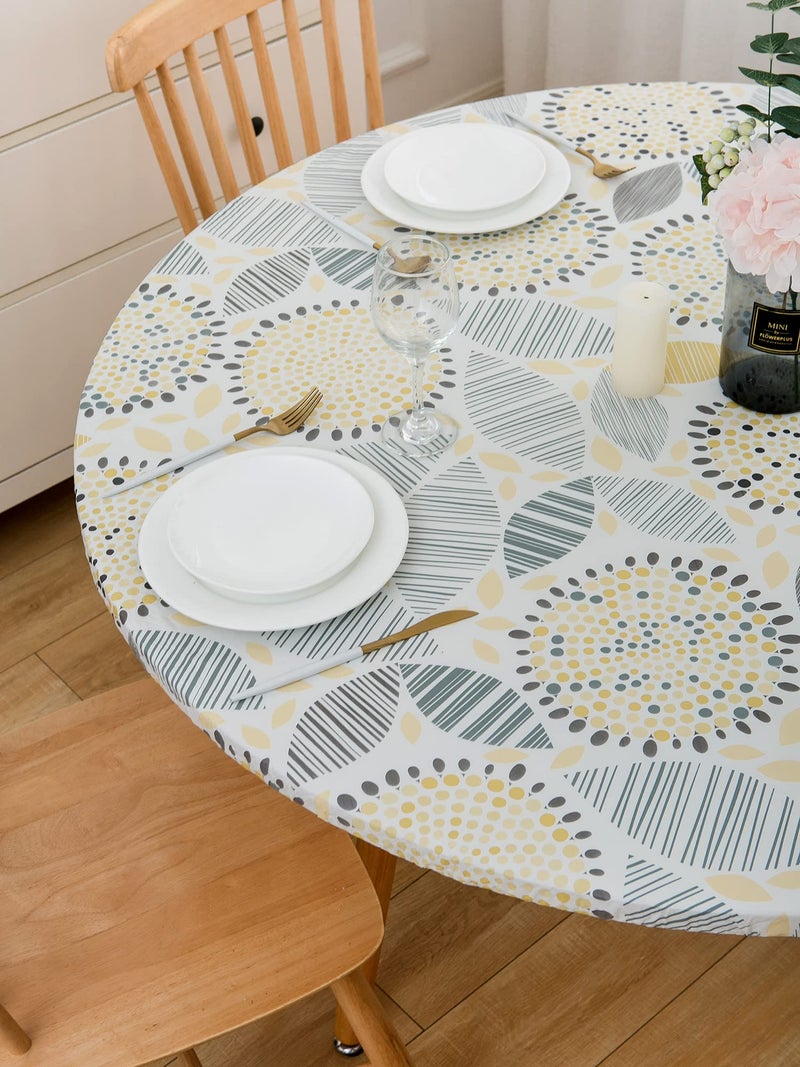 Pioggia مائدة مستديرة من الفينيل مزودة بفيروسات مائدة مزودة بالفانيلا المائدة المرنة المائدة المقاومة للماء غطاء بلاستيكي مقاوم للزيت مقاوم للماء - Image 3