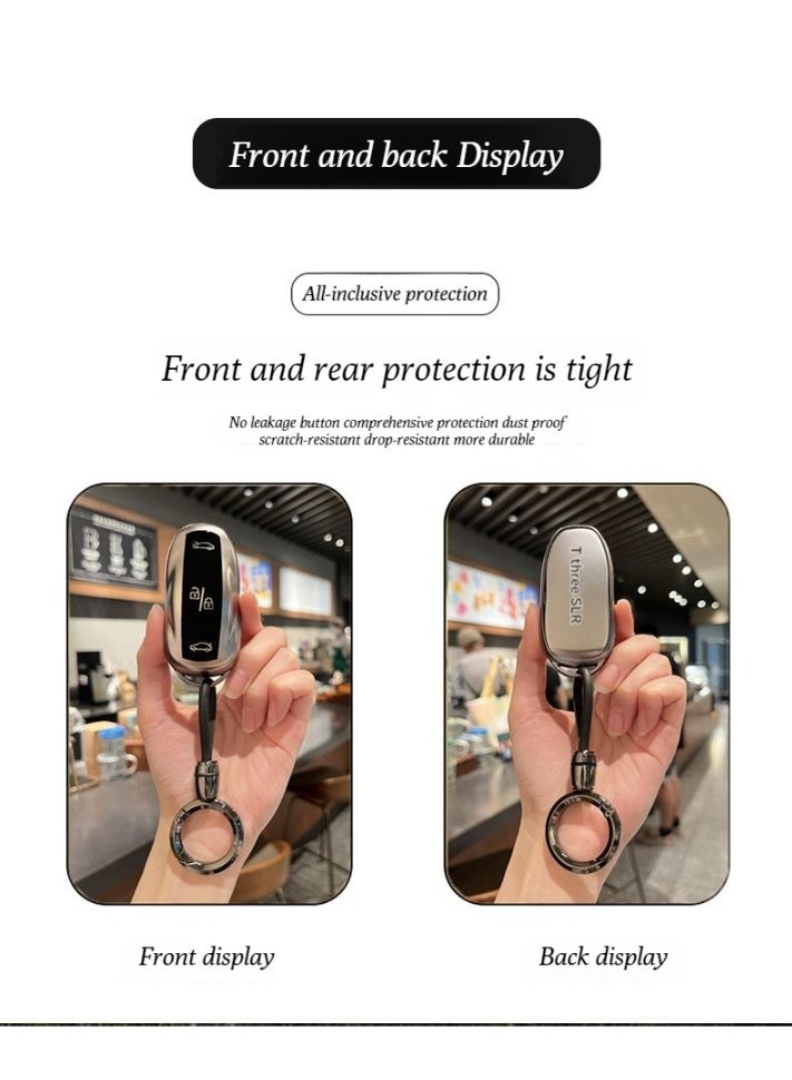 Tesla Suitable for the key covers of Tesla Model 3, Model Y, Model S, and Model X. Complete set of hard rubber protective cases for car keys, high-end car key protection cases. - Image 3