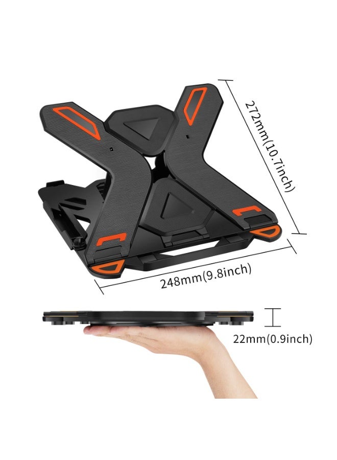 Ergonomic Adjustable Laptop Stand for Desk with Phone Holder & 360° Rotation - Foldable Portable Stand for 10-17" Laptops, MacBook Pro 16", Gaming Laptops, Tablets | Heavy-Duty & Ventilated Design - Image 5