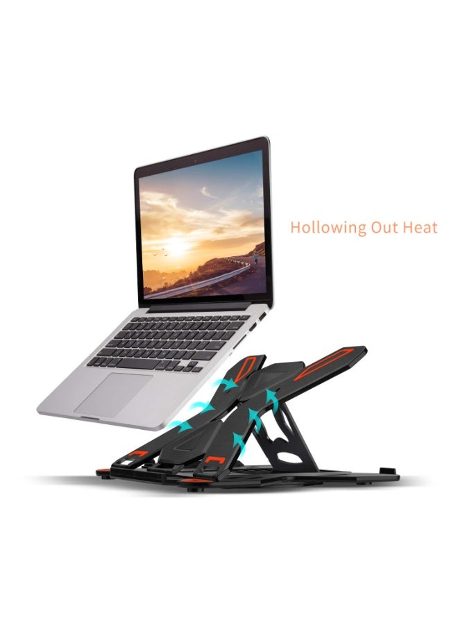 Ergonomic Adjustable Laptop Stand for Desk with Phone Holder & 360° Rotation - Foldable Portable Stand for 10-17" Laptops, MacBook Pro 16", Gaming Laptops, Tablets | Heavy-Duty & Ventilated Design - Image 3