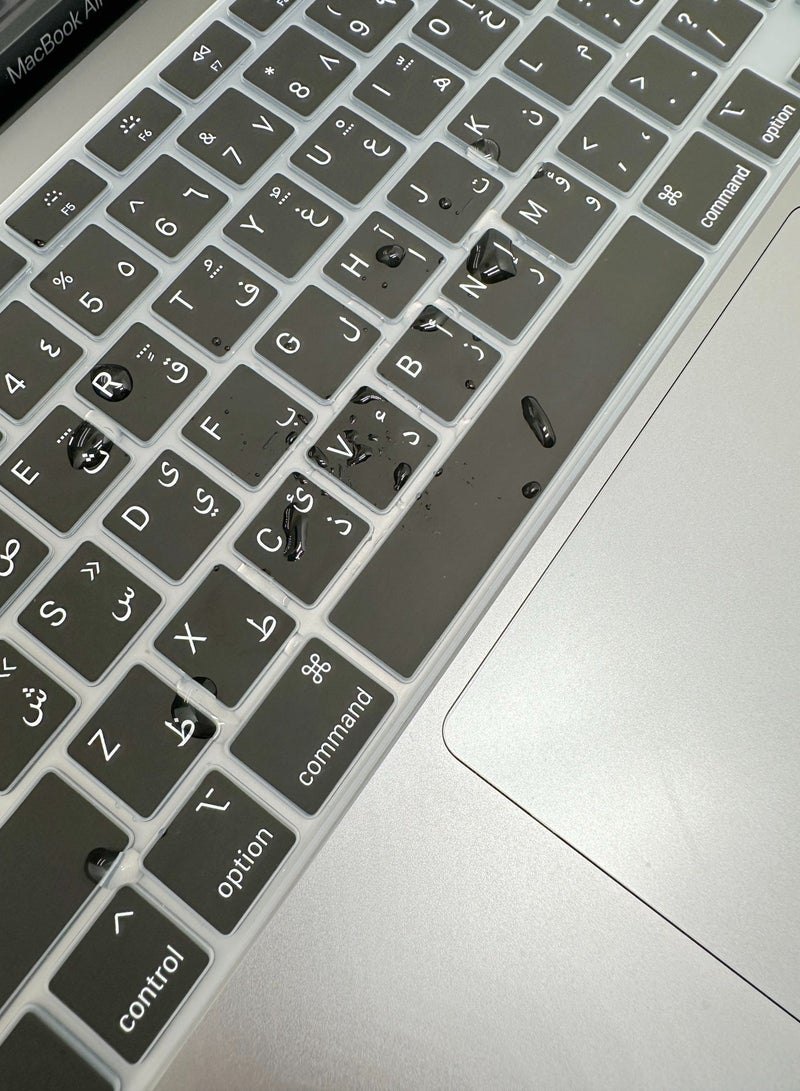سام غطاء لوحة مفاتيح سيليكون عربي لأجهزة MacBook Air وMacBook Pro وMacBook Neo، واقي لوحة مفاتيح فائق النحافة مقاوم للماء والغبار - Image 4