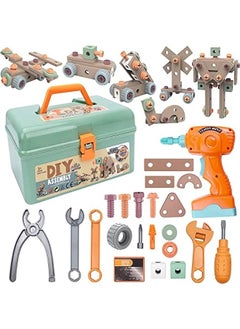 DURKU Kids Tool Set with Electric Drill - Pretend Play Construction Kit for Boys and Girls - Power Tool Box Set (144PCS)  - Image 1
