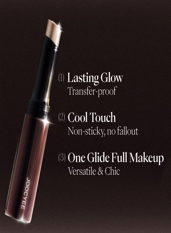 Joocyee Jelly Eyeshadow Stick, Cool-Touch Cream Eyeshadow Pencil with High-Impact Shimmer, Transfer-Resistant and Buildable Glitter Eye Makeup, Long Lasting Dewy Finish - Amber Glow - Image 4