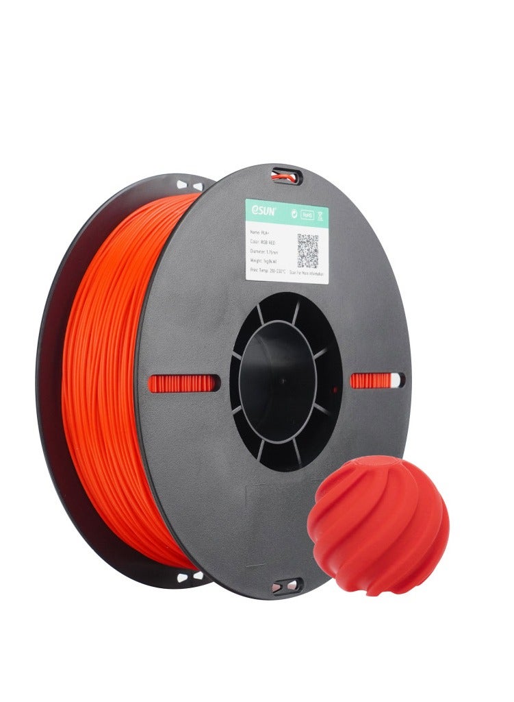eSUN PLA+ RGB Red 1.75mm, 1KG/ Roll, Crack Resistant - Smooth Finish PLA | Filament For FDM 3D Printers, PLA PLUS Roll Tolerance Within +/-0.05mm (RGB Red)