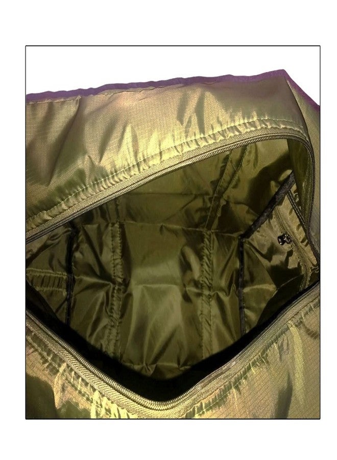 Peafowl Foldable Travel Duffel Bag Tote Carry on Luggage Sport Duffel Bag for Men and Women Green Color - Image 3