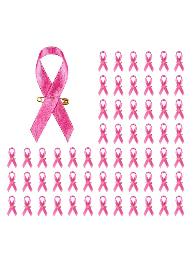 PRINTSHOP4ME Breast Cancer Awareness Brooch | Pink Ribbon Badge | Satin Pin for Events - Image 1
