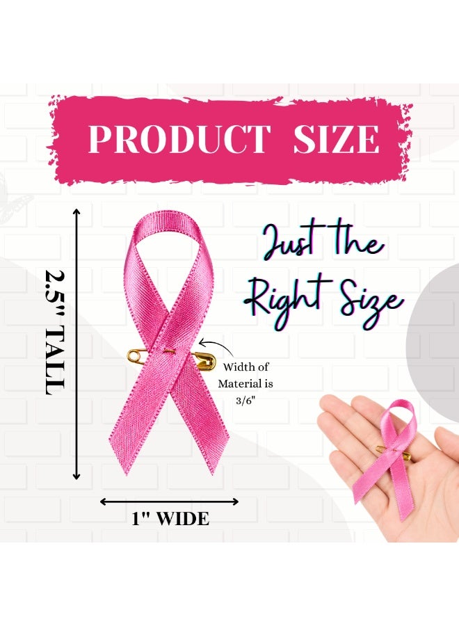 PRINTSHOP4ME Breast Cancer Awareness Brooch | Pink Ribbon Badge | Satin Pin for Events - Image 3
