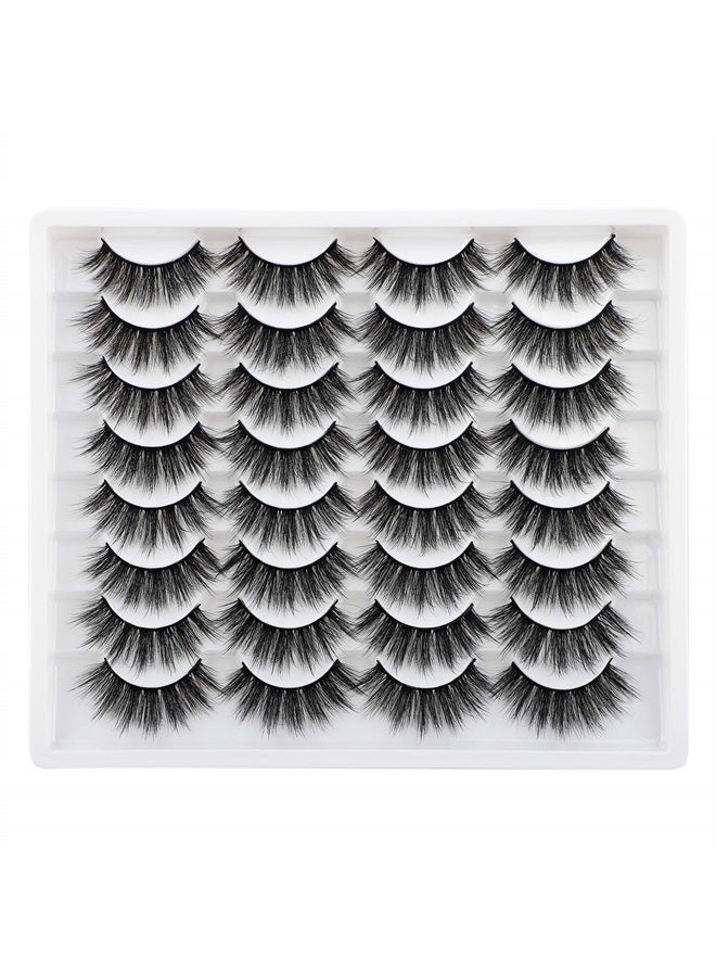 JIMIRE 16 Pairs False Eyelashes Fluffy Volume Natural Fake Lashes 3D Faux Mink Lashes Pack - Image 1