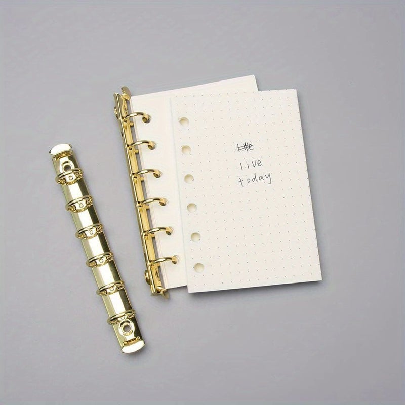 Pack Of 2 A4 Golden 2.0mm 6 Ring Binder Mechanism Replacement For Notebook Planner Organizer Bronze Metal Clip Ring Binding Spines Combs - Image 5