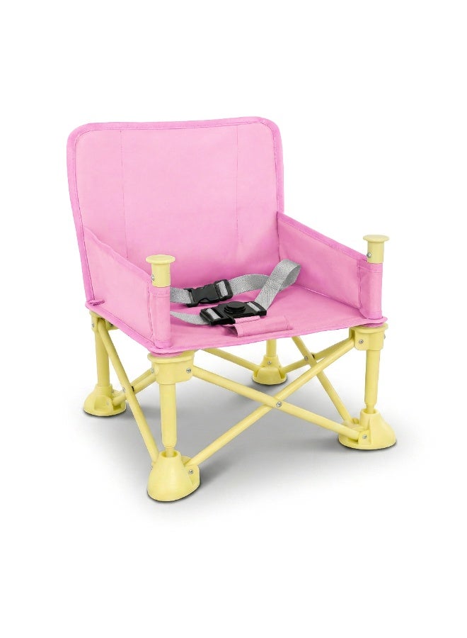 كرسي أطفال قابل للطي مع صينية قابلة للإزالة، مقعد طعام محمول للسفر والرحلات، حزام أمان وشنطة حمل - Image 5