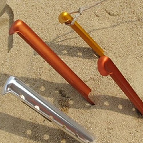 Ogrmar Aluminum Tent Stakes for Camping in Snow and Sand Tent Boating Hiking Backpacking Picnic Shelter Shade Canopy Outdoor Activity Pack of 6 (Orange, 6Pcs) - Image 3