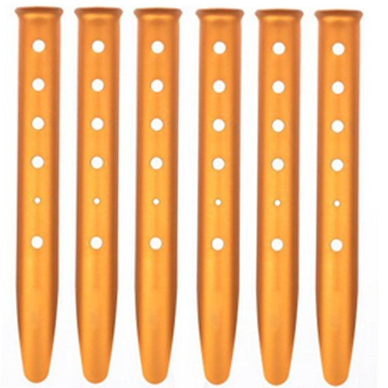 Ogrmar Aluminum Tent Stakes for Camping in Snow and Sand Tent Boating Hiking Backpacking Picnic Shelter Shade Canopy Outdoor Activity Pack of 6 (Orange, 6Pcs) - Image 4