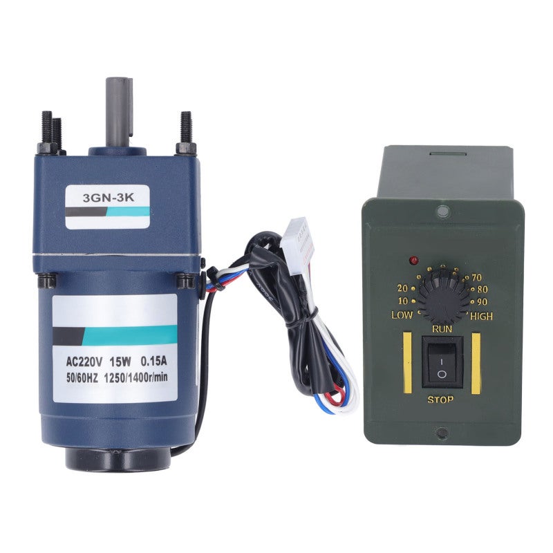 XD 15W Geared Motor 220VAC 1250r per min 50Hz Single Phase Gear Motor - Speed Regulator with High Torsion for Electric Sanders Mowers Cutting Machines - Image 1