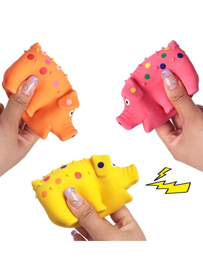POPLAY 3PCS Squeaky Latex Grunting Pig Dog Toys, 4 Inch Prank Nosie Maker Puppy Chew Toys Rubber Squeeze Gift for Dogs April Fool's Day - Image 3
