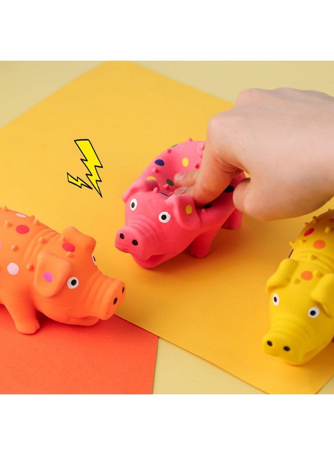 POPLAY 3PCS Squeaky Latex Grunting Pig Dog Toys, 4 Inch Prank Nosie Maker Puppy Chew Toys Rubber Squeeze Gift for Dogs April Fool's Day - Image 5