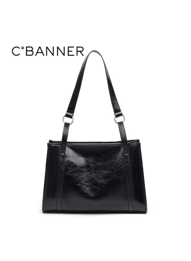 C.banner Leather Handbag, Women's Large Capacity Tote Bag, Shoulder And Underarm Bag, Birthday Gift With High-end Feel For Girlfriend Or Wife - Image 3