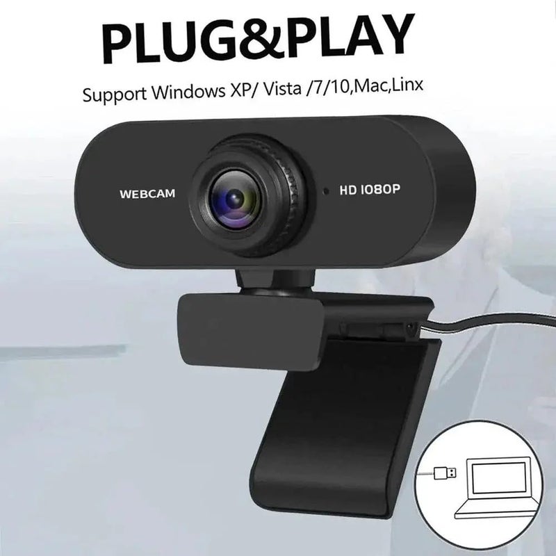 Webcam, Full HD, 1080P High Definition, 2 Megapixels, Built-in Microphone, USB Camera, Auto Light Correction, 30 FPS, Ultra Wide Angle 95°, Clip/Stand, Plug and Use, Tripod Compatible - Image 5