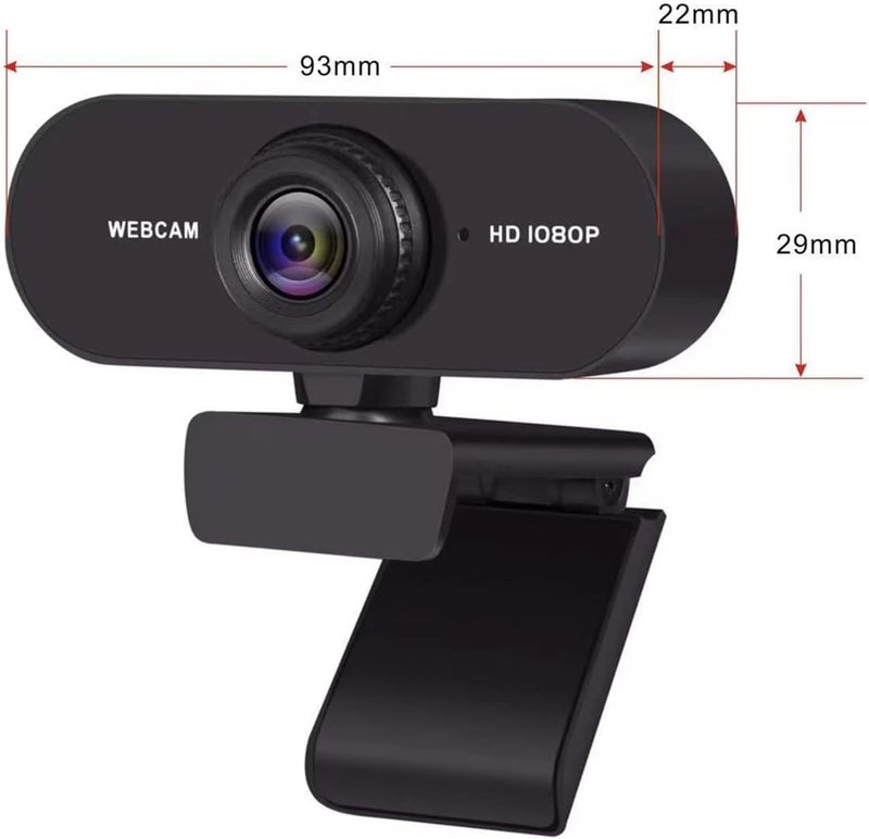 Webcam, Full HD, 1080P High Definition, 2 Megapixels, Built-in Microphone, USB Camera, Auto Light Correction, 30 FPS, Ultra Wide Angle 95°, Clip/Stand, Plug and Use, Tripod Compatible - Image 3
