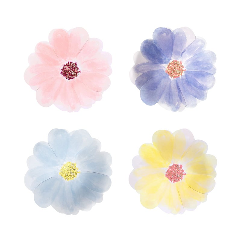 Meri Meri Meri Meri Flower Garden Floral Paper Plates Pack of 8 2 Sizes Decorative Paper Flower Plates Thick  Sturdy Disposable