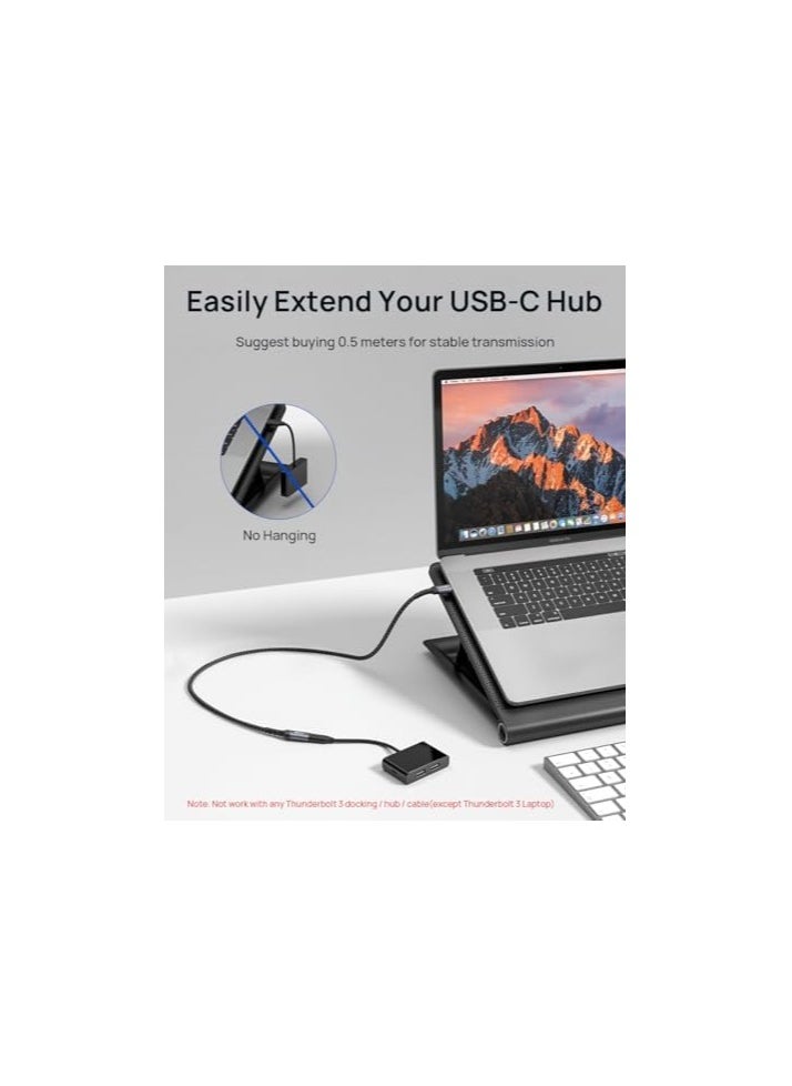 JSAUX USB C Extension Cable (6.6FT/2M), JSAUX Type C 3.1 GEN 2 Male to Female Extender Cord for USB C Hub/Dock, Pixel 3 2 XL, Galaxy S20 S10 S9 S8 and More  - Image 2
