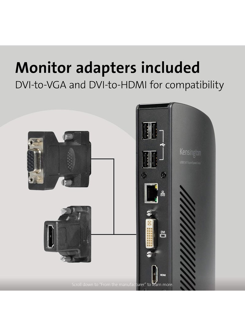 Kensington Kensington USB 30 Dual Display Docking Station for MacBooks Windows and Surface K33972US  - Image 5