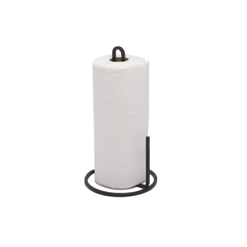 Umbra Squire Paper Towel Holder for Kitchen Bent Metal Wire Looks Like Cast Iron Black