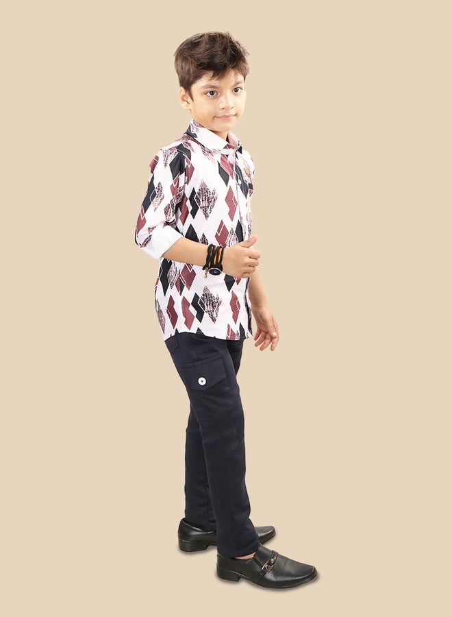 Ts Trends Printed Buttoned Shirt and Pant Set - Image 3