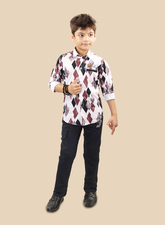 Ts Trends Printed Buttoned Shirt and Pant Set - Image 1