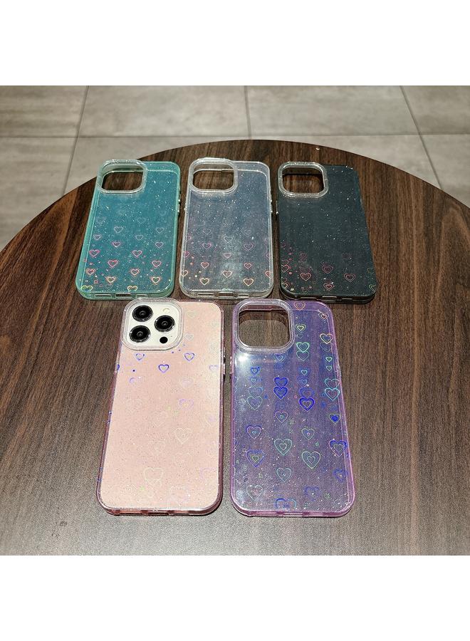 S-TOP Case For iPhone 15 Love Pattern Transparent Lens Frame IMD Acrylic Phone Case - Image 5